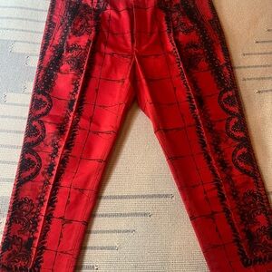 Dolce & Gabbana Red and Black Printed Men's Pants